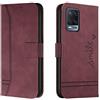 Bravoday Cover per Oppo A55 5G / A16 / A53S 5G / A54 4G / Realme V11 5G / A54S / A56 5G, Flip Custodia in Pelle PU Portafoglio Custodia per Oppo A55 5G / Oppo A16, con Slot per Schede, Vino Rosso
