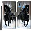 Haninsuze Cover per Samsung Galaxy A40, Custodia Interno TPU Antiurto Portafoglio con Disegni [schede Fessura] [Supporto Stand] Cover Libro in PU Pelle (Cavallo)