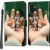 Haninsuze Cover per Samsung Galaxy A13 4G / A13 5G / A04S, Custodia Interno TPU Antiurto Portafoglio con Disegni [schede Fessura] [Supporto Stand] Cover Libro in PU Pelle (Gatto)