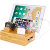 MOZOWO Supporto di ricarica in legno di bambù per iPhone 12 11 Pro Max XS XR X 8 7 6 6S Plus iPad 3 4 Mini Air Pro Apple Watch 2 3 4 iWatch 38 e 42 mm AirPods Samsung Smartphones