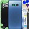 LUVSS Coperchio Copribatteria Scocca Vetro Posteriore Imposta per Samsung Galaxy S10e SM-G970F/DS (Blu)