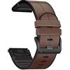 AISPORTS 22mm Quick Fit Cinturino Orologio Compatibile con Garmin Fenix 6 Cinturino in Pelle Cinturino in Silicone Ibrido Cinturino di Ricambio per Garmin Fenix7/6/6 Pro/5/5 Plus/Epix Gen2/Quatix 5/6