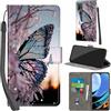 PHINIENLAND Cover per Xiaomi Redmi Note 9 4G / Redmi 9T Case PU Pelle Custodia [Kickstand] [Chiusura magnetica] [Slot per Schede], Portafoglio Flip Custodia per Redmi 9 Power,Farfalla