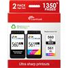 ColoWorld Cartucce per stampante PG-560XL CL-561XL Multipack per Canon 560 561 560XL 561XL per Canon Pixma TS5350 TS5351 TS5352 TS5353 TS7450 TS7451 TS5351i TS5350a TS7450i TS7451i (confezione da 2)