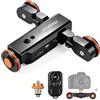 Andoer L4 Autodolly 3 velocità regolabile con telecomando senza fili / 1800mAh Batteria Slider Rolling Skater per Canon Nikon Sony DSLR iPhone 7 7 plus 6 plus per Samsung Huawei (Nero1)