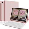 ZOPSGYU Custodia per tastiera iPad Air 11 (M3 2025/M2 2024), iPad Air 5 4 (2022/2020) 10,9 pollici, con portapenne, tastiera magnetica Bluetooth, layout QWERTZ, auto sonno/sveglia, rosa