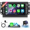 Hodozzy 4GB+64GB Android Autoradio per Chevrolet Aveo Epica Captiva Lova Gentra, Hodozzy Radio 7 Pollici Touch Screen Carplay Android Auto Senza fili, Stereo Navigazione GPS Wifi Bluetooth DSP RDS+Telecamera