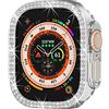 Yrzper Compatibile con Apple Watch Ultra 3/Ultra 2/Ultra 49 mm Doppia fila Bling Diamond Cover PC Paraurti Custodie Donne Ragazze Cristallo Brillante Strass Smartwatch Accessori, 49mm, Policarbonato