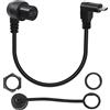 QIANRENON 90 gradi angolo USB C 3.1 pannello montato incasso impermeabile Cavo 10 Gbps Type C 3.1 maschio a femmina ngolo retto Estensione Cavo, Fissaggio filettato, 30cm/11.8in