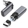 leizhan Adattatore Magnetico Girevole per Cavo TYPE-C da 40w (2 pezzi), Adattatore Magnetico, Connettore per Cavo USB C, Ricarica Rapida e Trasferimento Dati per Dispositivi con Porte Type-C