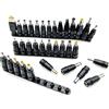 JZK Set 34x Punte Adattatore Jack a barilotto DC, Punte connettori Caricabatterie, Punte Spine Caricabatterie DC 5.5 mm x 2.1 mm, Spina cilindri CC, connettori Alimentazione per Laptop