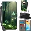 Haninsuze Cover per Honor Magic 6 Lite 5G Custodia Cover Pelle Libro Portafoglio con Porta Carte Magnetica Protezione Antiurto Cuoio Flip Case Custodia Cover per Honor Magic 6 Lite, Farfalla