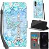 Haninsuze Cover per Samsung Galaxy S25 FE 5G Custodia Pelle Libro Portafoglio con Porta Carte Magnetica Protezione Antiurto Cuoio Flip Case Custodia per Samsung S25 FE, Torre