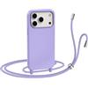 N NEWTOP Cover CV35 Compatibile iPhone 17 PRO MAX, Custodia TPU Silicone Semi Rigido Case Liscia Guscio Laccio Tracolla Cellulare Girocollo Collana Protettiva Anti Urto Laccetto Regolabile (Viola)