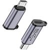 QIANRENON 18W Micro USB Maschio a USB C Femmina Ricarica Dati Connettore 480Mbps Micro USB 2.0 Spina a USB C Jack Adattatore, Al Lega, per MP3,MP4,Fotocamera Digitale,Auto Registratore, 2 Pcs
