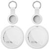 Fitabok 2-Pack Smart Localizzatore Bluetooth - compatibile con "Apple Dov'è" (solo iOS), IP68 impermeabile con custodia protettiva, trova-chiavi per bici, valigia, borsa, wallet e cane