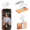 ULANZI LM21 Luce per selfie per telefono, Anello magnetico a doppia faccia, 2500k-8000K CRI ≥95, LED ricaricabile per foto, TikTok, trucco, live streaming, Vlog, Compatibile con iPhone Samsung, Bianco