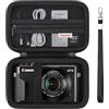 Supmay Custodia rigida per Canon PowerShot G7X Mark III/Mark II/ SX740 HS/SX730 HS, Sony ZV-1F/RX100, Ricoh GR III, Compatto 4K Vlogging piccole fotocamere con tasca mesh per la batteria, Nero