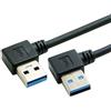 CY Cavo dati USB 3.0 Tipo-A da 20 cm ad angolo sinistro ad angolo retto di 90 gradi per computer hard disk