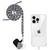 Yoedge Cordino per Cellulare Universale, Regolabile Rimovibile Laccetto Corda da Collo Nylon Catena Collana Tracolla Laccio con 2 Patch per Maggior Parte dei Telefoni e Smartphone,02-Nero Bianco