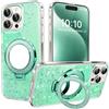 IMEIKONST Brillantini Cover Compatibile con iPhone 11 con Specchio Anello Kickstand, Trasparente Glitter Morbido TPU Protettiva Antiurto Custodia per iPhone 11 6.1. Verde DJJ