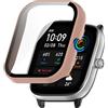 GIOPUEY Cover Compatibile con Amazfit GTS 4 Mini, Pellicola Protettiva Vetro + Cornice in Plastica Rigida, Protezione a 360°, Amazfit GTS 4 Mini Custodia - Pink