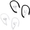 Hukneqn Ganci per Auricolari per AirPods, 2 Paia, Compatibili con AirPods 1, 2, 3, 4, Pro, Pro 2, Antiscivolo, Sportivi, Silicone, Bianco e Nero