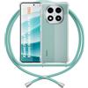ANFAIRLACE Cover Cordino Compatibile con Xiaomi Poco X7 Redmi Note 14 Pro 5G, Custodia Trasparente TPU Morbido Silicone Laccio Chiaro Case, Verde
