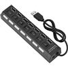 VBESTLIFE Hub USB a 7 porte 480 Mbps Senza Conflict Plug & Play Hub USB 2.0 a 7 Porte per Mouse/Stampante/Scanner