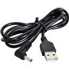 cablecc USB 2.0 maschio ad angolo retto 90 gradi 3.5mm 1.35mm DC spina di alimentazione barilotto 5v cavo 80cm CableCC