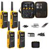 DC DECROSS 93 Walkie Talkie, Woki Toki Radio Professionali fino a 10 km, PMR 446 16 canali, VOX, torcia, IP67, resistente alle intemperie, vivavoce, auricolari, batteria ricaricabile (4 pezzi)