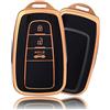 OFFCURVE Custodia Chiavi Auto Guscio Chiave, Cover Chiave Copri Chiavi Telecomando 3 Tasti Adatto per Toyota Corolla RAV4 Camry Prius Prime Avalon C-HR GT86 Highlander Land Cruiser Prado Yaris Hilux