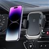 GKEAPZA Supporto per cellulare da 15 W con funzione di ricarica, bloccaggio automatico, stazione di ricarica induttiva, auto, doppia bobina, caricatore wireless, auto, compatibile con iPhone 15/14/13, Samsung