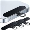 GEEMEE 3 Pezzi Catena per Cellulare Universale,per iPhone, la maggior parte degli smartphone,Gancio per Cordino Universale per Custodia per Cellulare -Nero