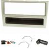 tomzz Audio 2439-074 Set di cornici radio compatibili con Opel Corsa C Combo Omega B Vectra C Meriva opaco-cromatico con adattatore Quadlock ISO Fakra Adattatore antenna Phantom DIN ISO Staffa di s...