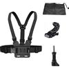 Helweet Action Camera Regolabile Supporto, Kit di Accessori per Action Cam, Imbracatura da Petto Supporto da Petto, Action Camera Cinghie Regolabili, 3 Pezzi, con Un Sacchetto di Stoffa