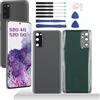 YHX-OU 6.5'' Copribatteria per Samsung Galaxy S20 Galaxy S20 5G SM-G980 SM-G980F Copri Batteria Sostituzione Posteriore Ricambio Posteriore Back Cover + Strumento di Installazione (Nero)