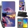 PHINIENLAND Cover per Samsung Galaxy S10e PU Pelle Custodia Flip Montagna