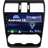 BXLIYER SXAUTO Android 16 IPS Autoradio Per Subaru Forester/XV/WRX (2015-2017) - 4G+64G - Senza fili Carplay & Android Auto - GRATUITI Telecamera - DAB Fast-boot Volante Split-Screen WIFI - 2 Din 9 Pollici