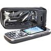 caseroxx Borsa in pelle con clip da cintura per Nokia C2-01, Funda carcasa vera pelle (con finestra trasparente) in nero