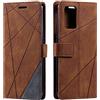 SONWO Cover per Oppo A74 4G / Oppo F19, Flip Caso in PU Pelle Case Cover Portafoglio Custodia per Oppo A74 4G / Oppo F19, [Kickstand] [Slot per Schede], Marrone