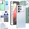 RongZy Copribatteria Posteriore di Ricambio per Samsung Galaxy S21 Ultra 5G G998B Parte di Ricambio della Alloggiamento Coperchio Batteria con Strumento(Argento)