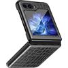 COQUE Cover Galaxy Z Flip 6, custodia in pelle di coccodrillo Slim Shell in PC con stile all-inclusive, cover per telefono cellulare pieghevole a 180˚ per Samsung Galaxy Z Flip 6 5G-Nero