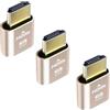 DIFCUL 3-Pack | HD-MI Dummy Plug 4K 1080P Supporto Emulatore display, Adattatore per monitor Ghost senza testa Plug Dummy, Nuova versione 4096x2160 a 60Hz in colore oro