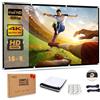 Mebios Schermo proiettore portatile da 100 pollici, con schermo 16:9 HD 4K per scuola, home theatre, cinema, ufficio, pieghevole, 227 cm (larghezza) x 130 cm (altezza), bianco opaco widescreen