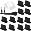 BinXiaoQin 12 pezzi di protezione antipolvere USB C, con set di pulizia e scatola di conservazione, protezione per iPhone 16 Pro Max, accessori USB C, tappo di protezione antipolvere per cellulare, spina
