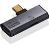 Duttek Adattatore USB C 2-in-1, Adattatore USB C maschio a doppia femmina a 90 gradi, Adattatore di prolunga USB C 10G 100W PD Compatibile con iPhone 15, MacBook e altri dispositivi Tipo C - Grigio