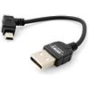 SYSTEM-S Cavo USB A a Mini USB 2.0 Angolare 90 Gradi, 10 cm, Nero, per Dispositivi con Mini Porta USB