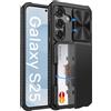Vihibii Custodia per Samsung Galaxy S25 con scomparto per schede, nero