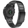 MoKo Cinturino compatibile con Garmin Fenix 7X/6X/6X Pro/5X/5X Plus/3/3 HR/Enduro/Descent Mk2i/Mk2/Mk1/Tactix Delta, 26 mm Quick Fit cinturino di ricambio in acciaio inox, nero
